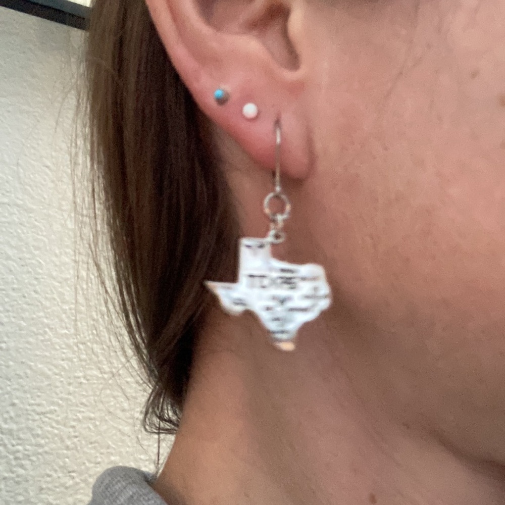 Texas Map Sterling Silver Dangles - image 6
